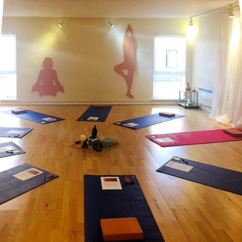 yoga studio above health shop in glamorgan in south wales